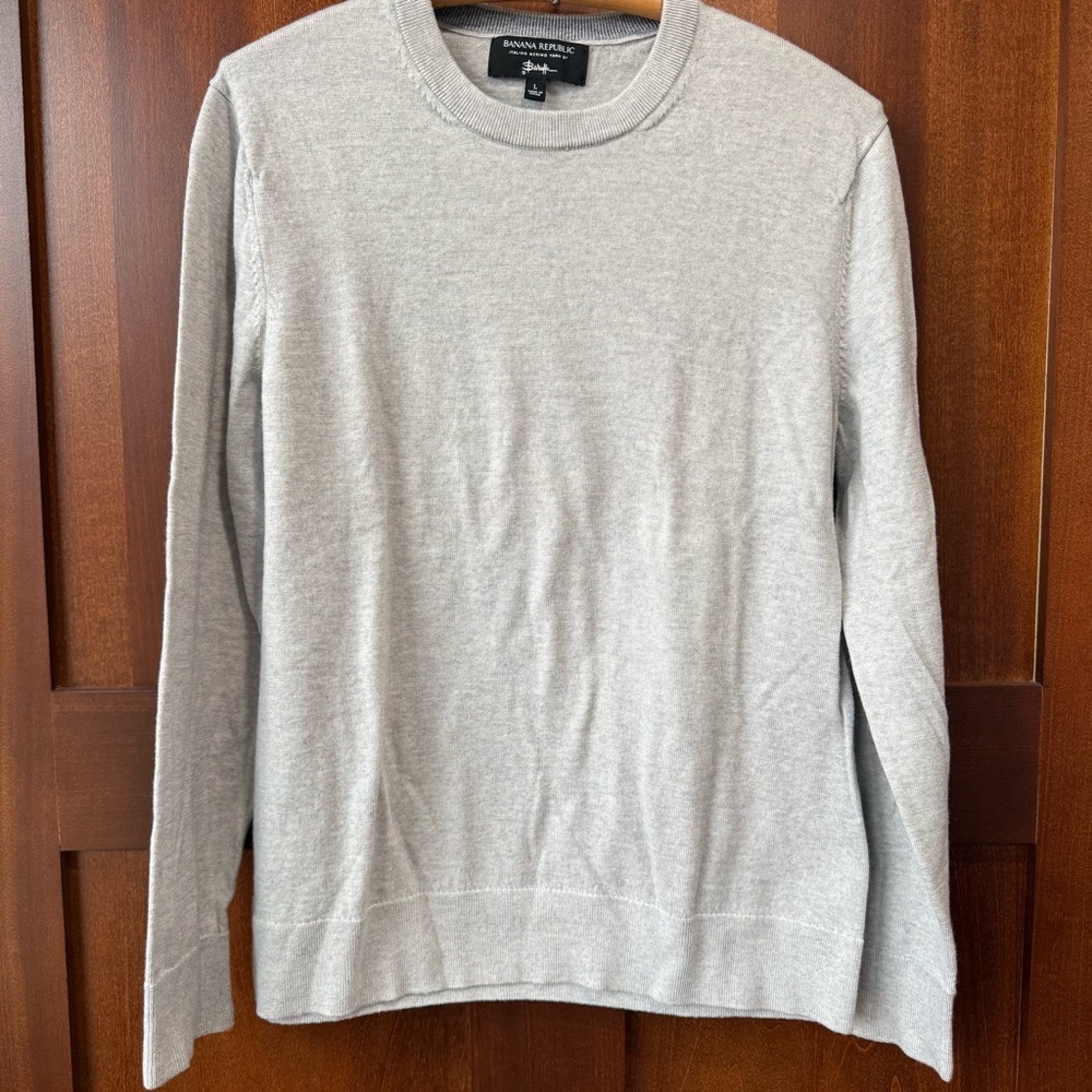 Women’s Banana Republic Merino Wool Baruffa Gray Sweater Size Large
